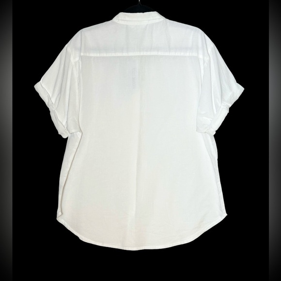 NWT Revolve X Steve Madden White Button Front Kiralin Top with Short Sleeves, M - Picture 5 of 14